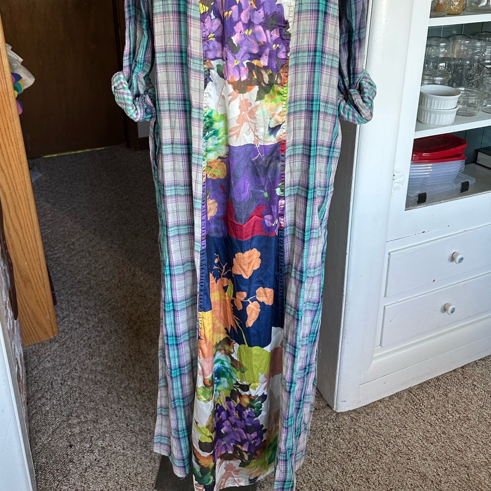 Aratta Multicolor Plaid Long Jacket - image 5